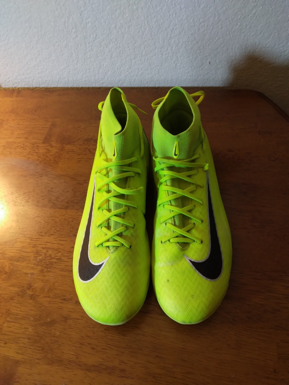 Nike Air Zoom Mercurial Neon Green High-Top Soccer Cleats with Black Swoosh
